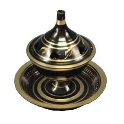 Brass Burner with Saucer - Black