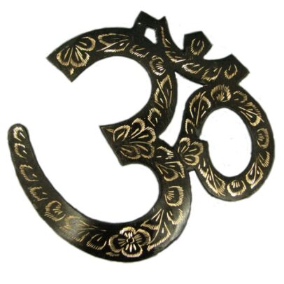Flat Black Om - 8\"