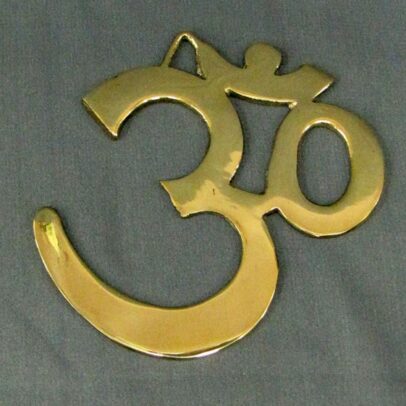 Plain Brass Om - 4\"