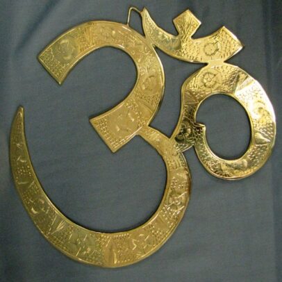 Worked Brass Om - 10\"