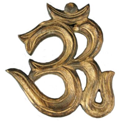 Brown Wooden Om