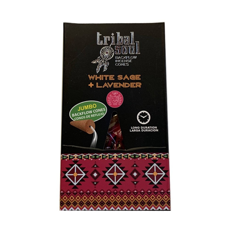 White Sage & Lavender - Tribal Soul Backflow Incense Cones (X10)