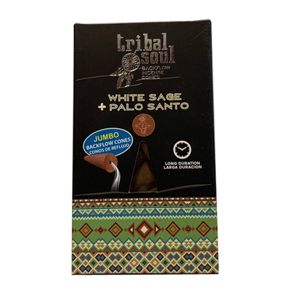 White Sage & Palo Santo – Tribal Soul Backflow Incense Cones (X10)