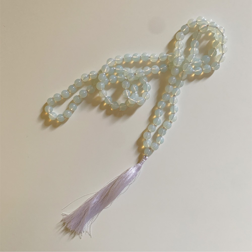 Mala - White Moon Stone