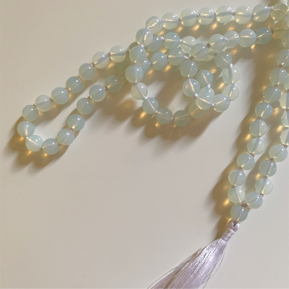 Mala - White Moon Stone