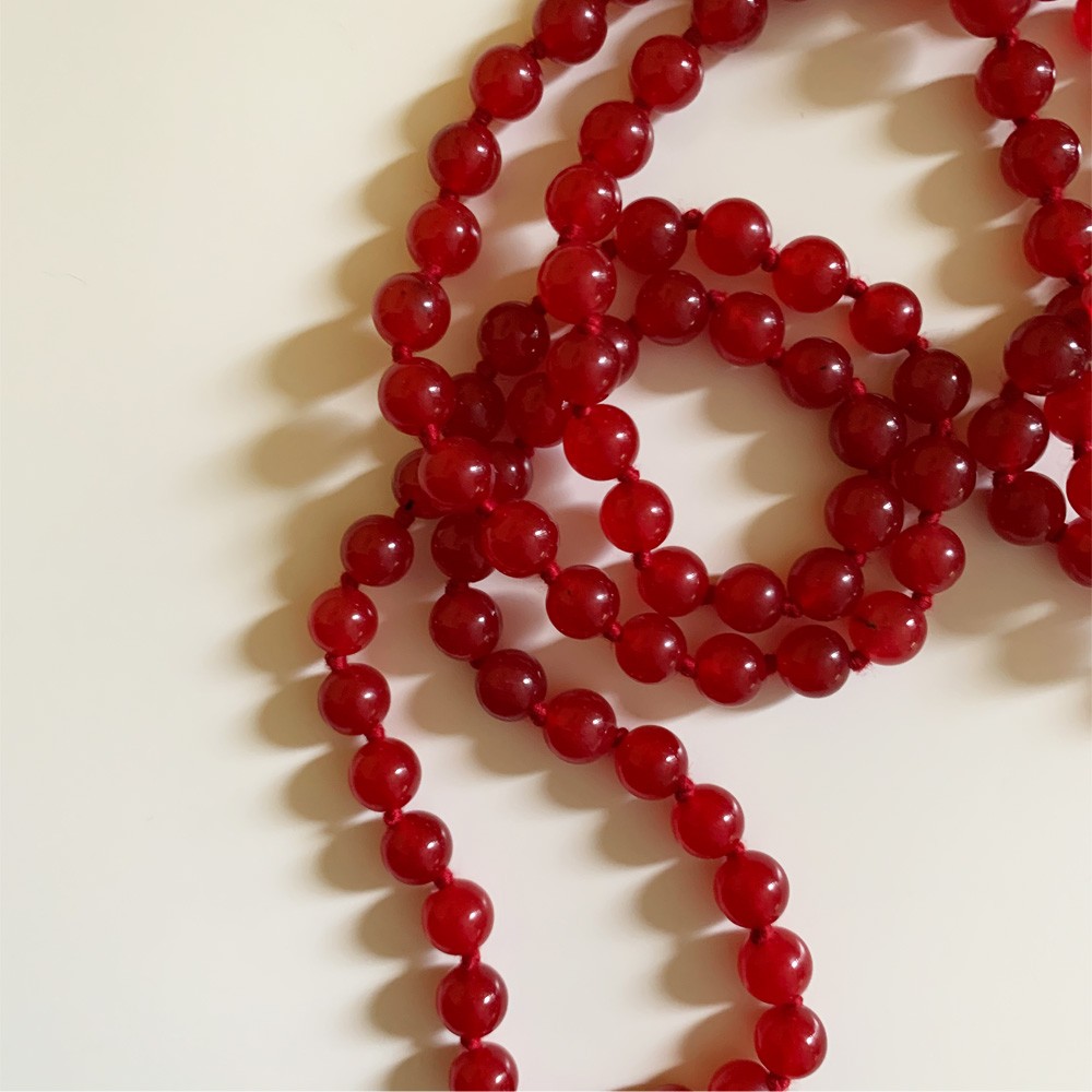 Mala - Deep Red Chalcedony
