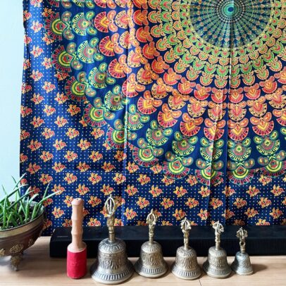 Mandala Tapestry - Cosmic Dots (Navy Blue)