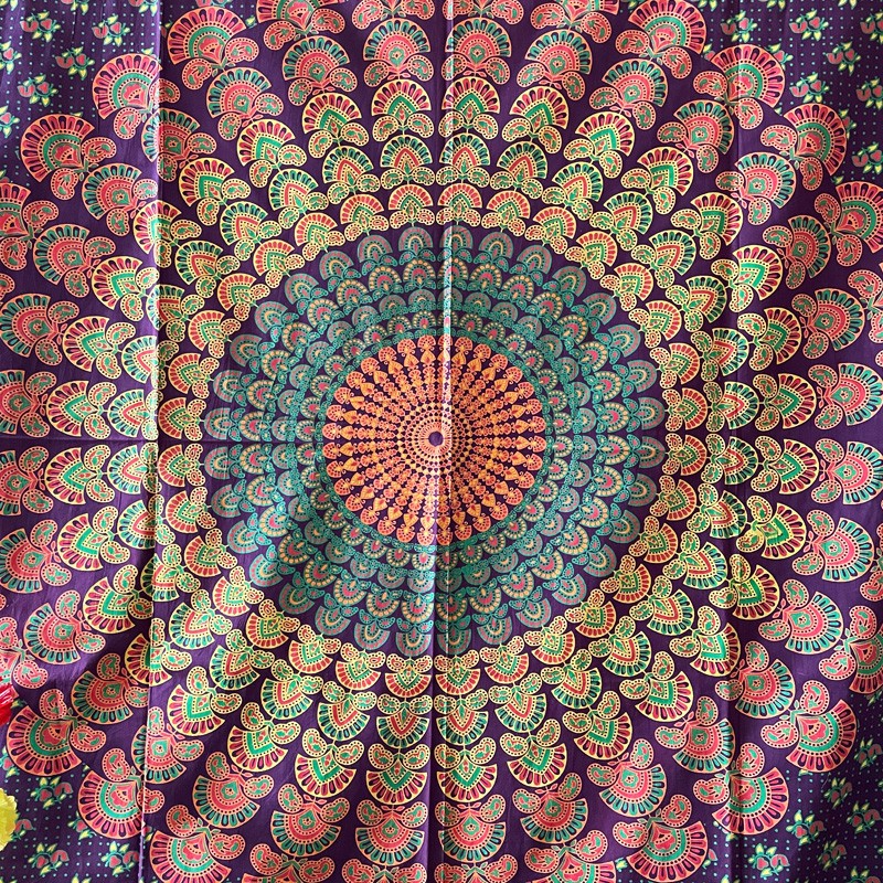 Mandala Tapestry - Cosmic Dots (Burgundy)