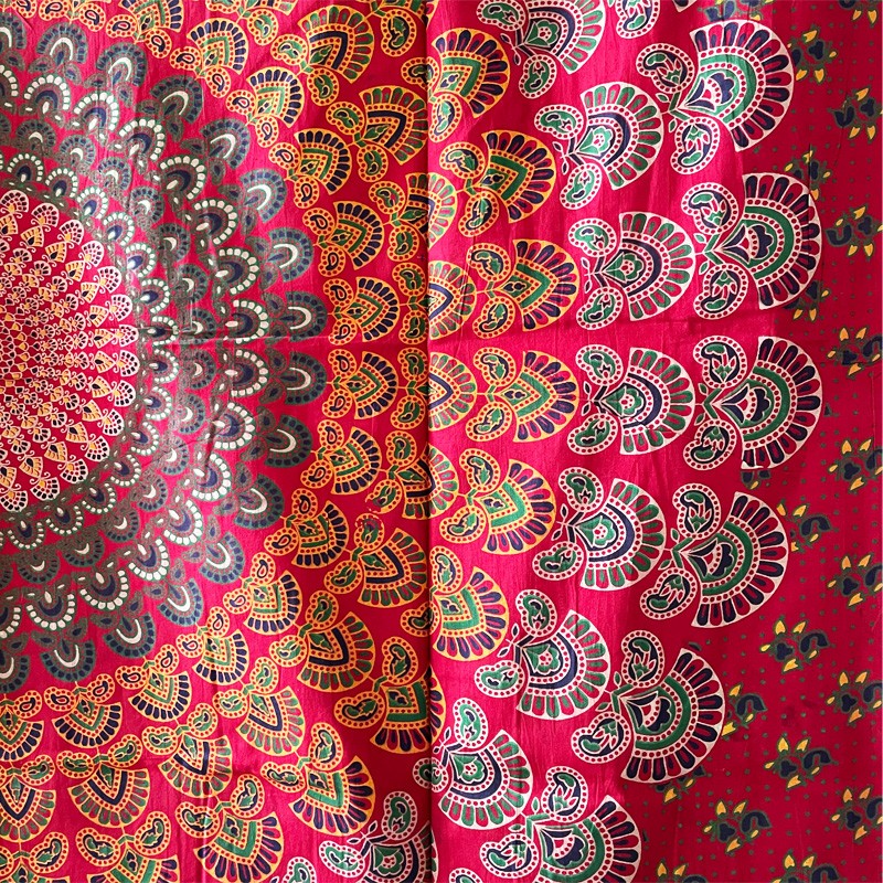 Mandala Tapestry - Cosmic Dots (Red)