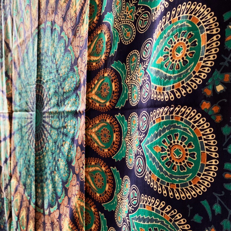 Mandala Tapestry - Mystic Garden (Navy Blue)