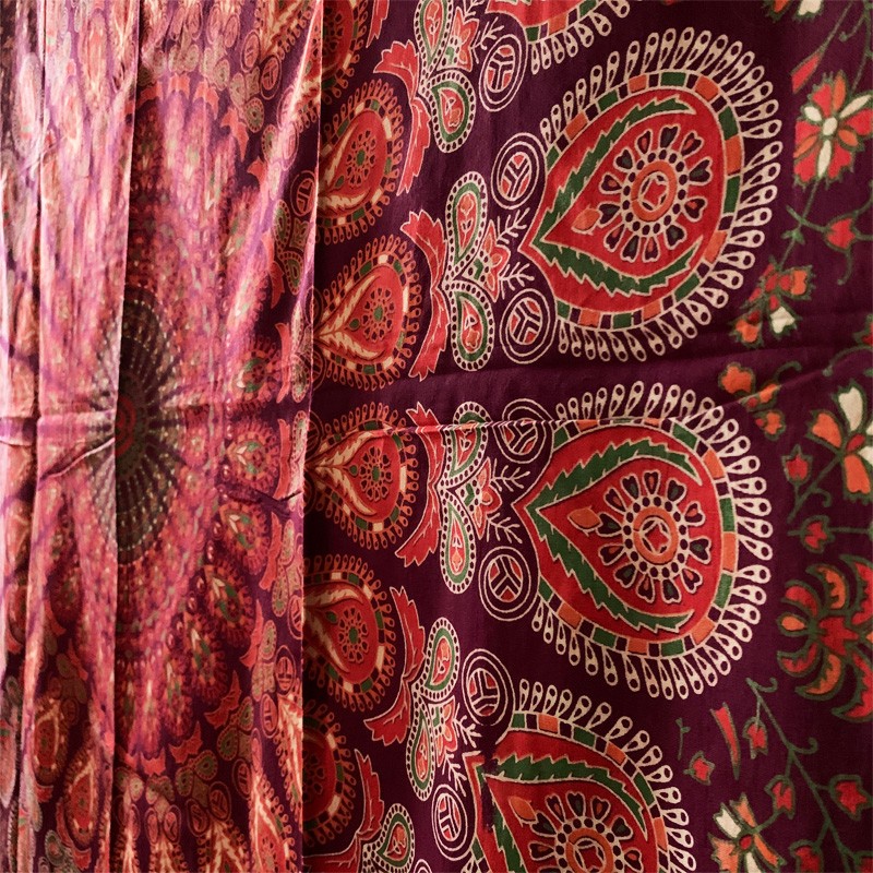 Mandala Tapestry - Mystic Garden (Burgundy)