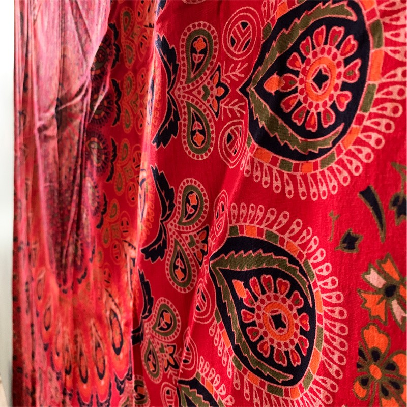 Mandala Tapestry - Mystic Garden (Red)