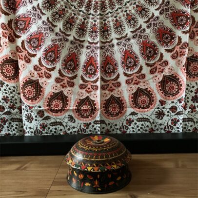 Mandala Tapestry - Peaceful Garden (Terra Cotta)