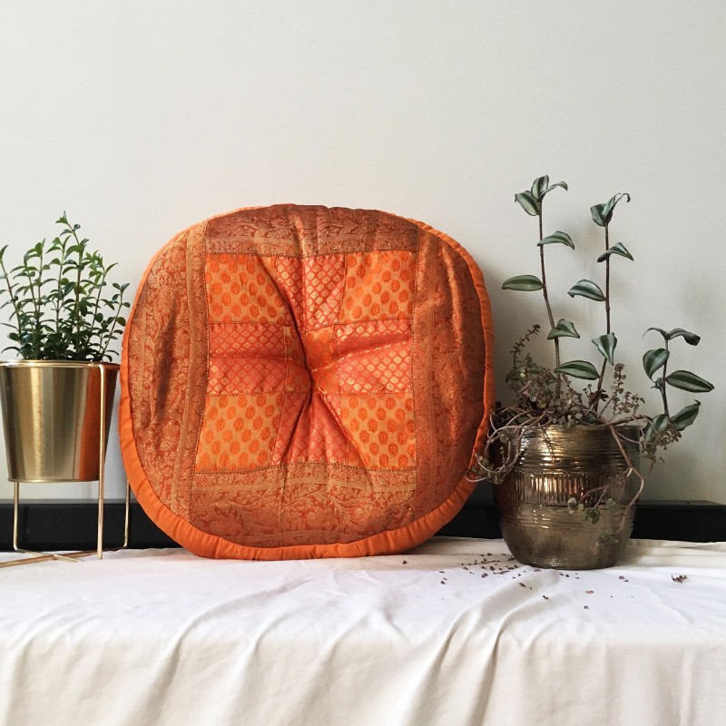 Meditation Cushion - Round Orange