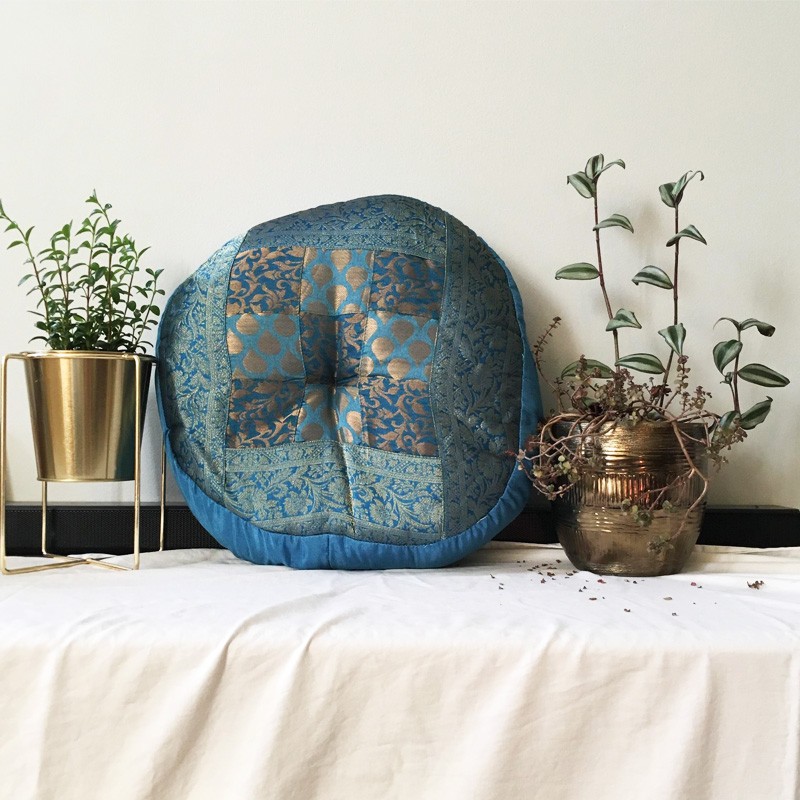 Meditation Cushion - Round Turquoise
