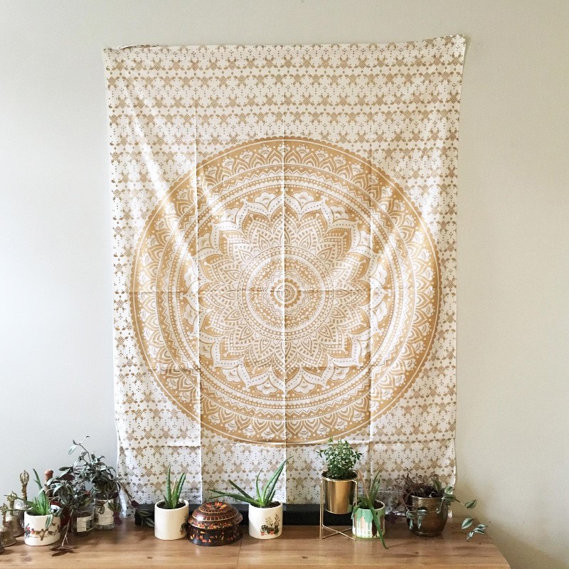 Gold Tapestry - White Lotus