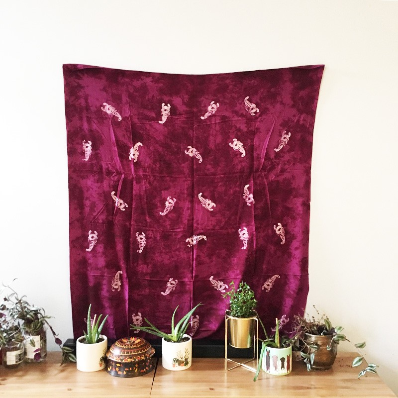 Batik 2-in-1 Printed Textile - Scorpion (Magenta)