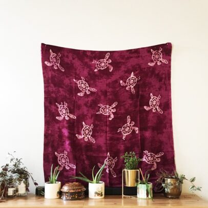 Batik 2-in-1 Printed Textile - Sea Turtle (Magenta)