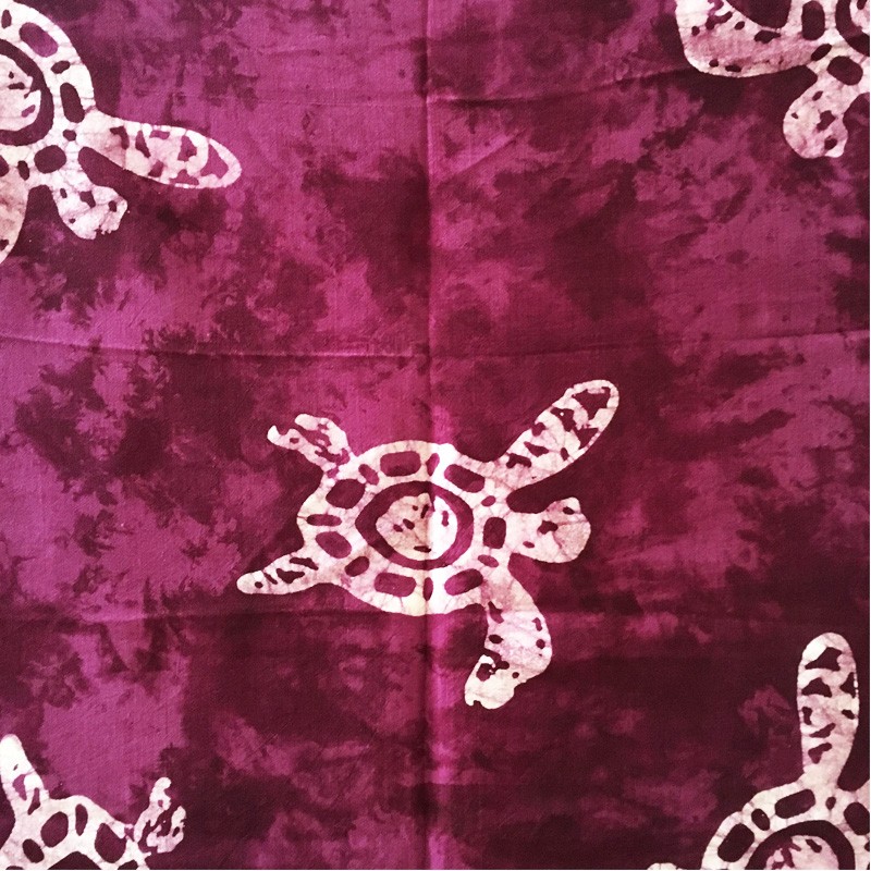 Batik 2-in-1 Printed Textile - Sea Turtle (Magenta)