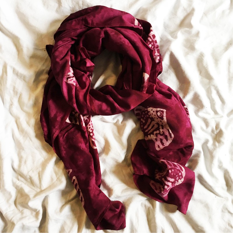 Batik 2-in-1Printed Textile - Tropical Fish (Magenta)