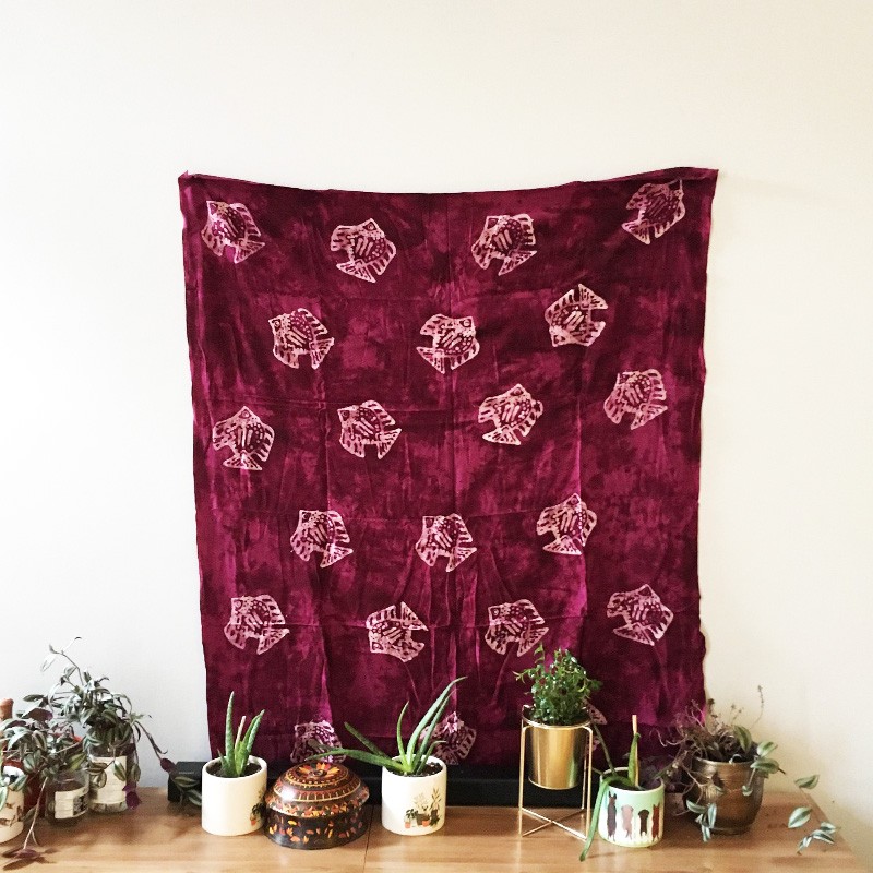 Batik 2-in-1Printed Textile - Tropical Fish (Magenta)