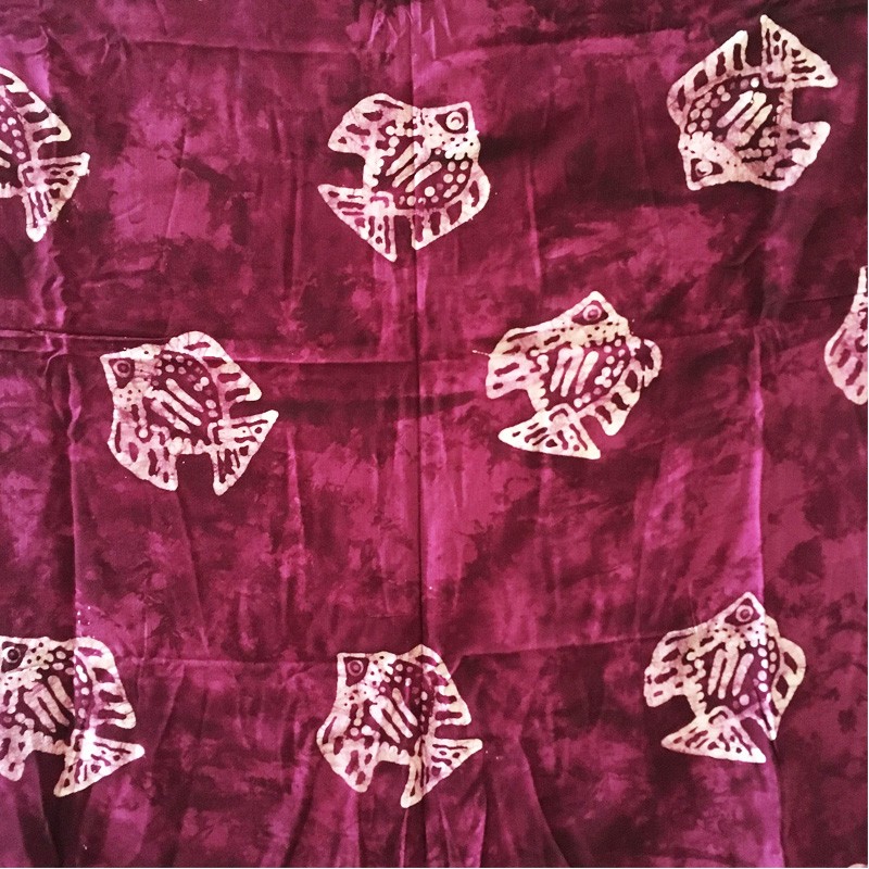 Batik 2-in-1Printed Textile - Tropical Fish (Magenta)