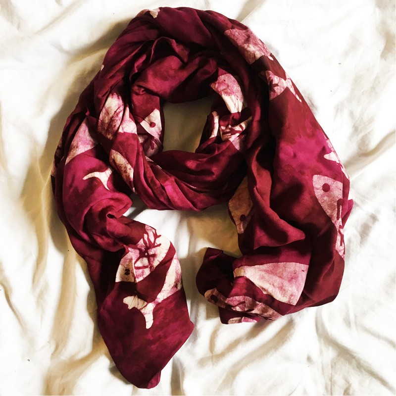 Batik 2-in-1 Printed Textile - Twin Fish (Magenta)