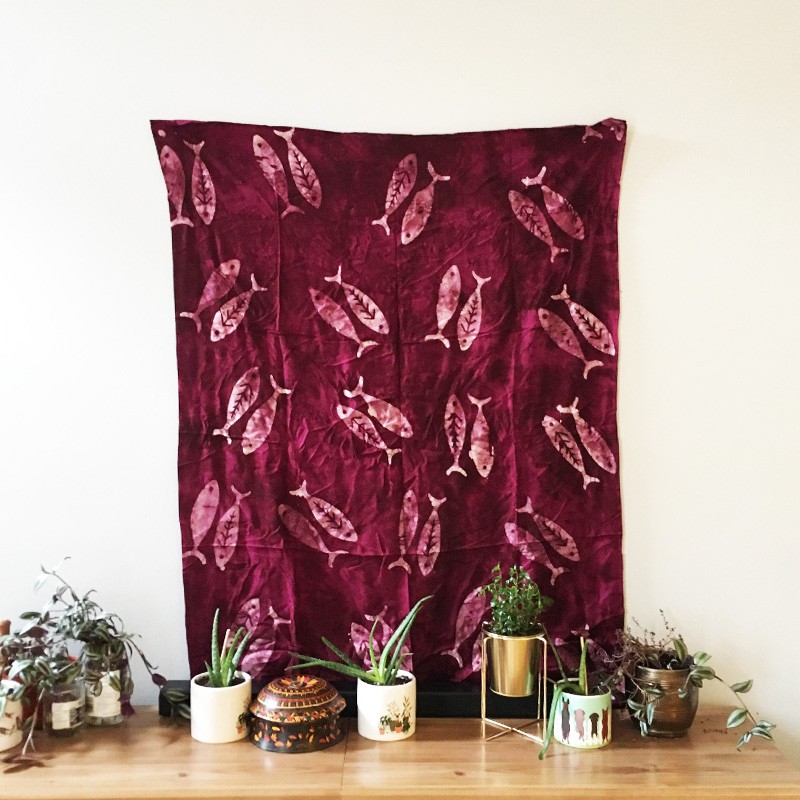 Batik 2-in-1 Printed Textile - Twin Fish (Magenta)