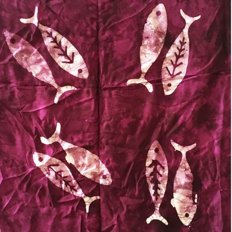 Batik 2-in-1 Printed Textile - Twin Fish (Magenta)