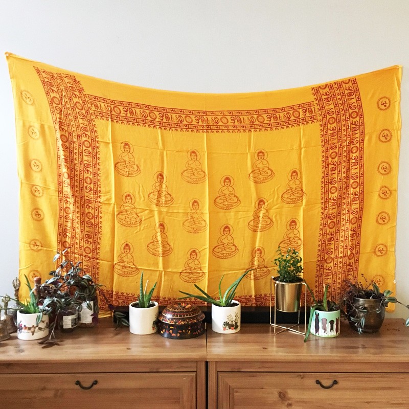 Meditation 2-in-1 Printed Textile - Buddha (Yellow)