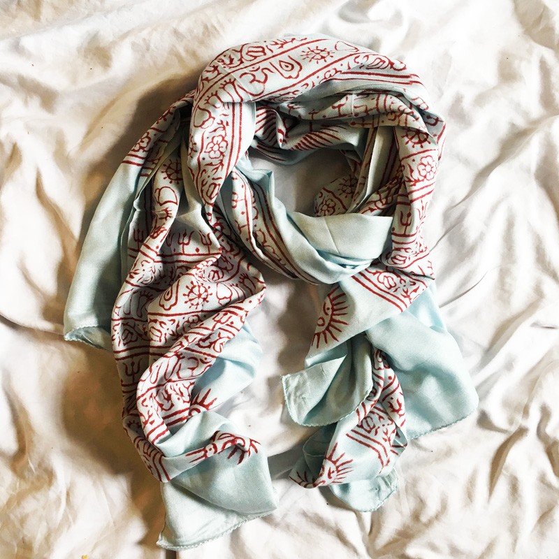 Meditation 2-in-1 Printed Textile - Ohm (Pastel Aqua)