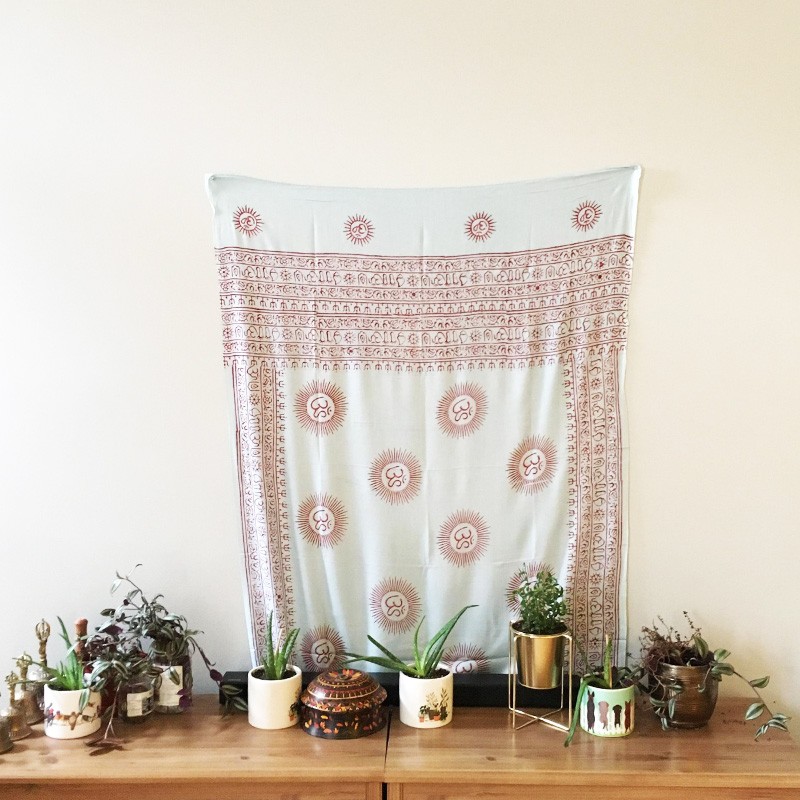 Meditation 2-in-1 Printed Textile - Ohm (Pastel Aqua)