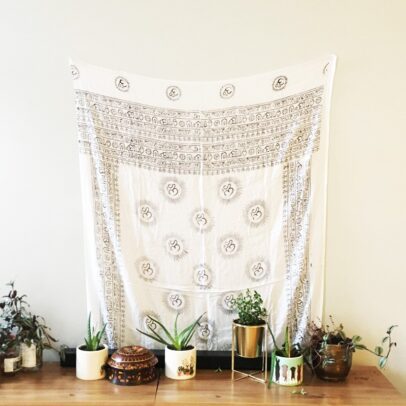 Meditation 2-in-1 Printed Textile - Ohm (White)