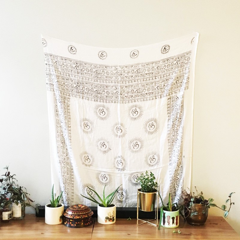 Meditation 2-in-1 Printed Textile - Ohm (White)