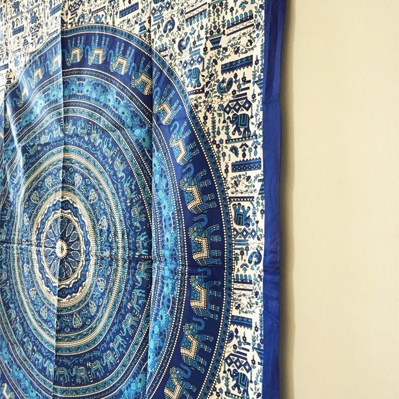 Mandala Tapestry - Nature's Song (Blue)