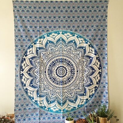 Mandala Tapestry - Lotus (Blue)