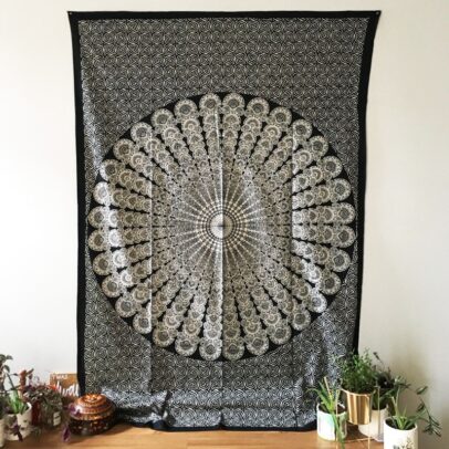 Mandala Tapestry - Color it Yourself (Black & White)