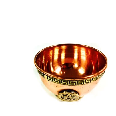 Pentacle - Small Copper & Brass Incense Bowl