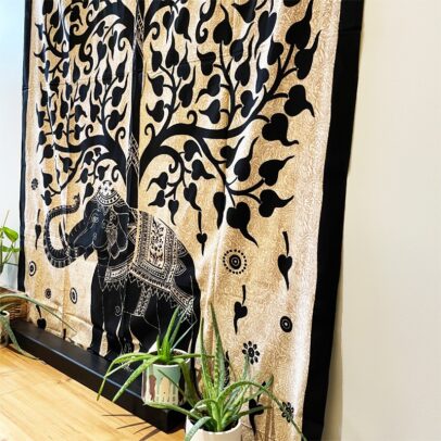 Tapestry - Elephant Tree of life (Beige)