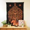 Tapestry - Elephant Tree of Life (Orange)
