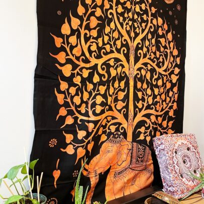 Tapestry - Elephant Tree of Life (Orange)