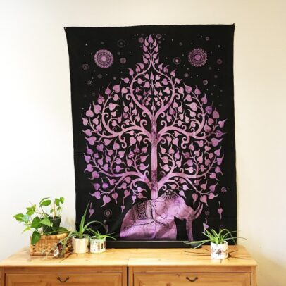 Tapestry - Elephant Tree of Life (Purple)