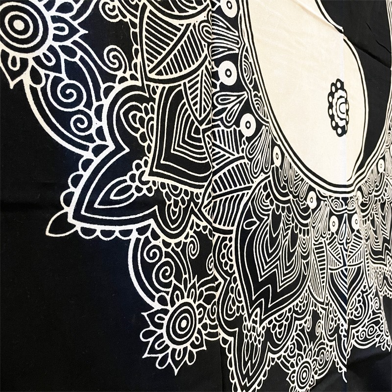 Tapestry - Yin Yang Mandala (Black and White)