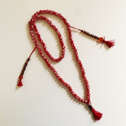 Tibetan Mala - Glass Ohm (Red)