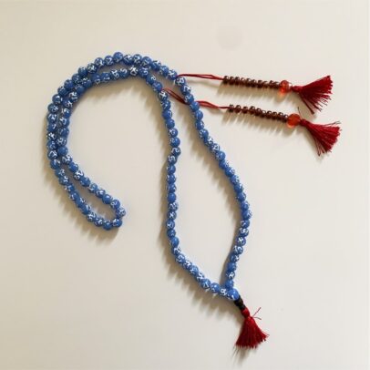 Tibetan Mala - Glass Ohm (Blue)
