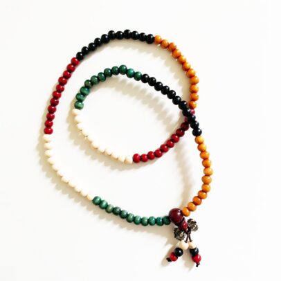 Elastic Tibetan Mala - Multi-colored Painted Wood (Small)