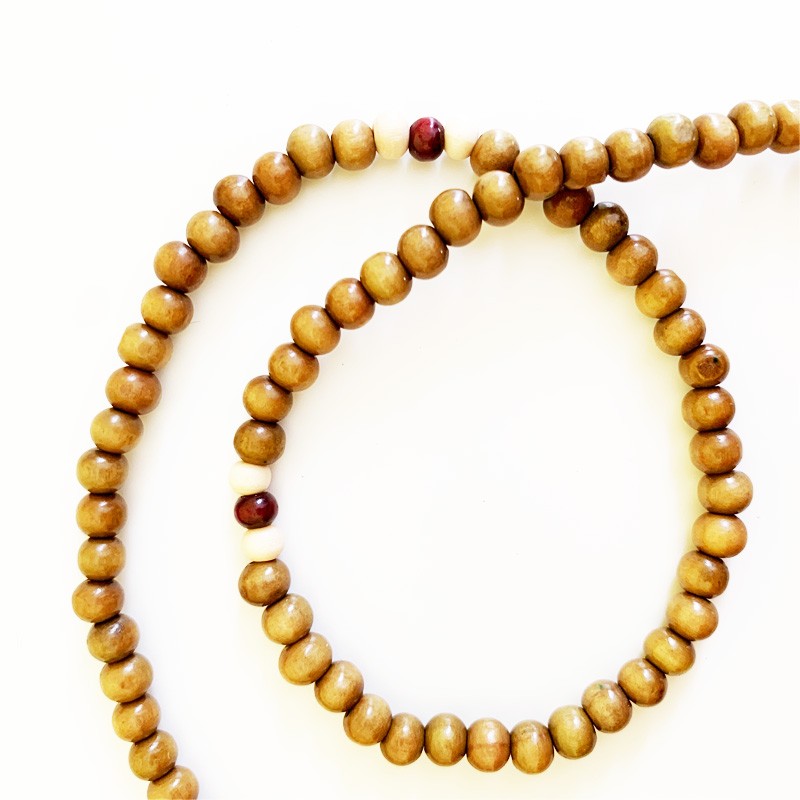 Tibetan Mala - Olive Painted Wood (Small)