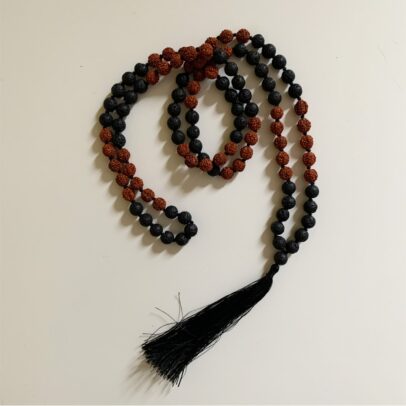 Rudraksha Mala with Stones - Lava Stone